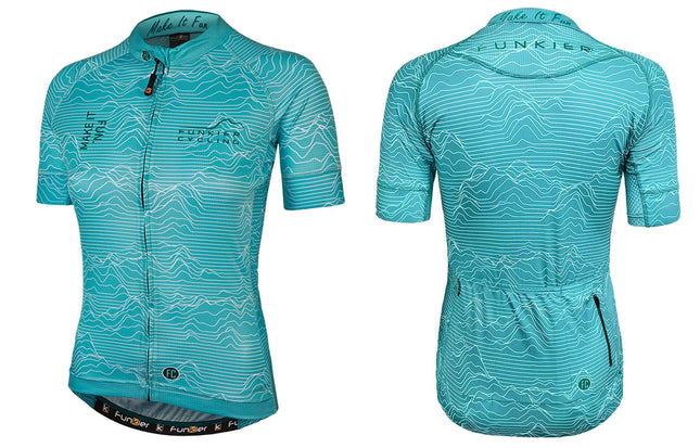 Funkier Cycling MINT PRO JERSEY -- Ladies Race Fit, FUNKIER Pro Rossini -- Womens XL