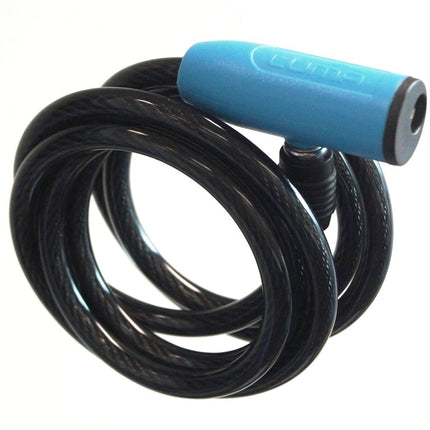 Luma Bicycle Lock Cable with Blue Highlights, 8mm x 1500mm, key lock, LUMA No1 lock brand in Spain (No Mounting Bracket)