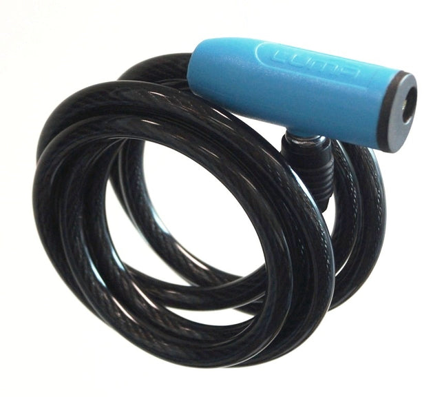 Luma Bicycle Lock Cable with Blue Highlights, 8mm x 1500mm, key lock, LUMA No1 lock brand in Spain (No Mounting Bracket)