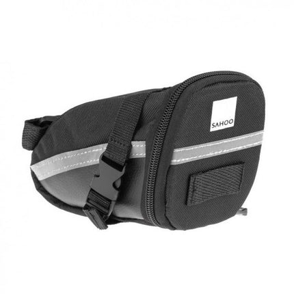 Sahoo 600D Saddle Bag with Velcro and Clip Strap 15 x 7.5 x 5cm - Black