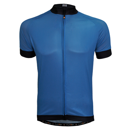 Funkier Cycling BLUE KIDS JERSEY - FUNKIER Firenze Short Sleeve Jersey, Full Zip, BLUE Size 8