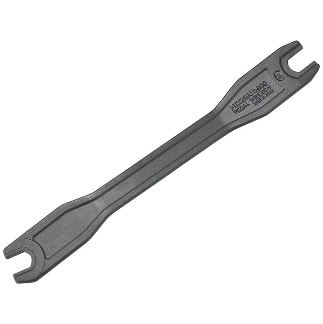 Hozan Bicycle Hozan Pedal Wrench - Drop-forging with chrome vanadium steel for pros. Newly designed wrench which has a combination of 15° jaw and straight jaw.