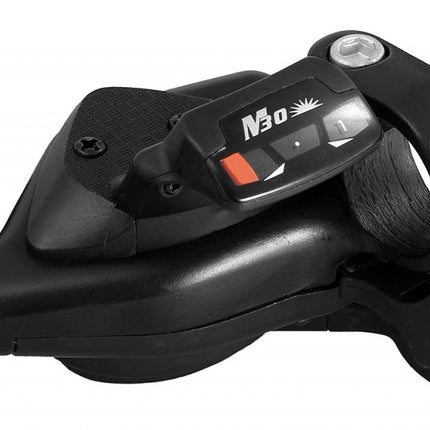 Sunrace 6-Speed Right-Hand Thumb Tap Bicycle Shifter with 2050mm Cable - Black