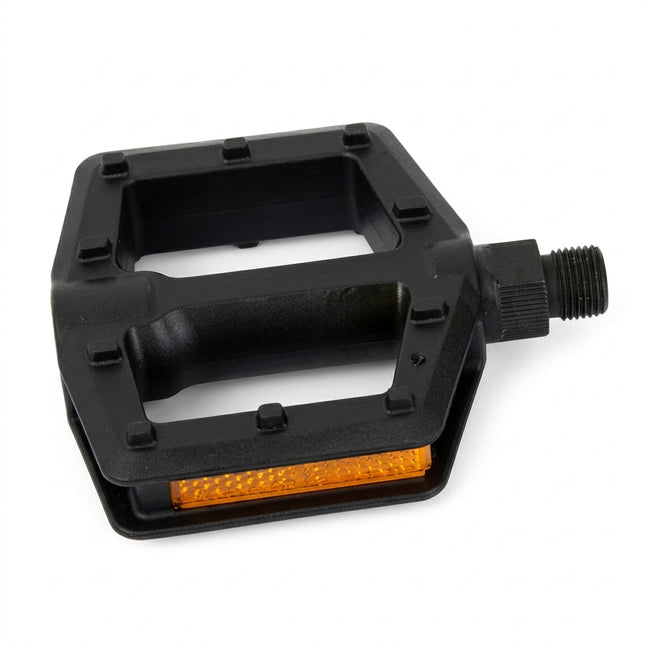 PEDALS - JUNIOR for 16-20" bikes, 9/16" Boron Axle, One Piece PP Body, Ball Bearing, VP Card, Black, 93 x 87mm