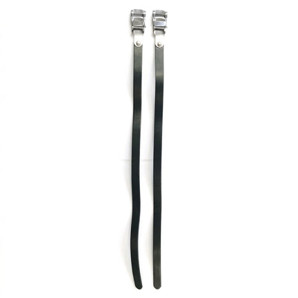 Straps forToe clip, single leather straps, Pair, Black (Sold in Pairs) L: 430mm