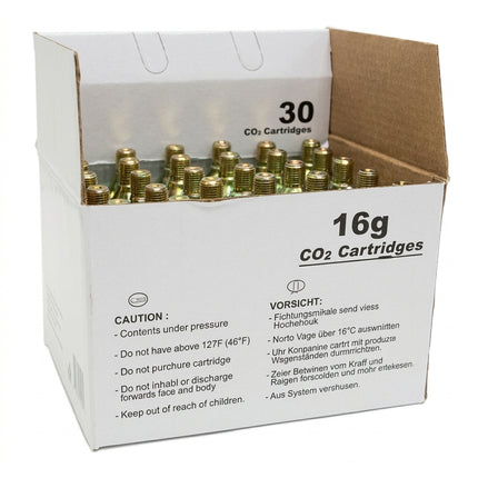 Co2 CARTRIDGE 16g Threaded, Box 30