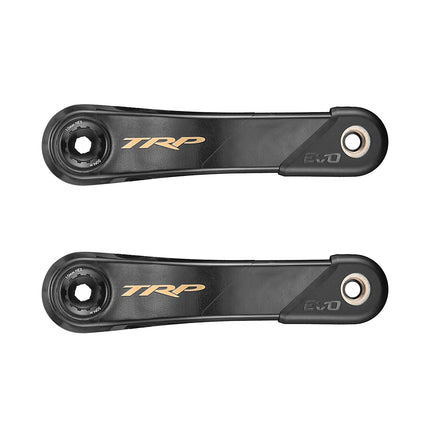 TRP Bicycle TRP Crank CK-9050 EVO Carbon Fiber Crank, 165mm Length Cinch compatible interface/ 68 & 73, Black / Gold