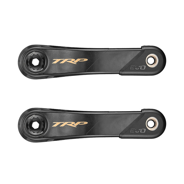 TRP Bicycle TRP Crank CK-9050 EVO Carbon Fiber Crank, 165mm Length Cinch compatible interface/ 68 & 73, Black / Gold