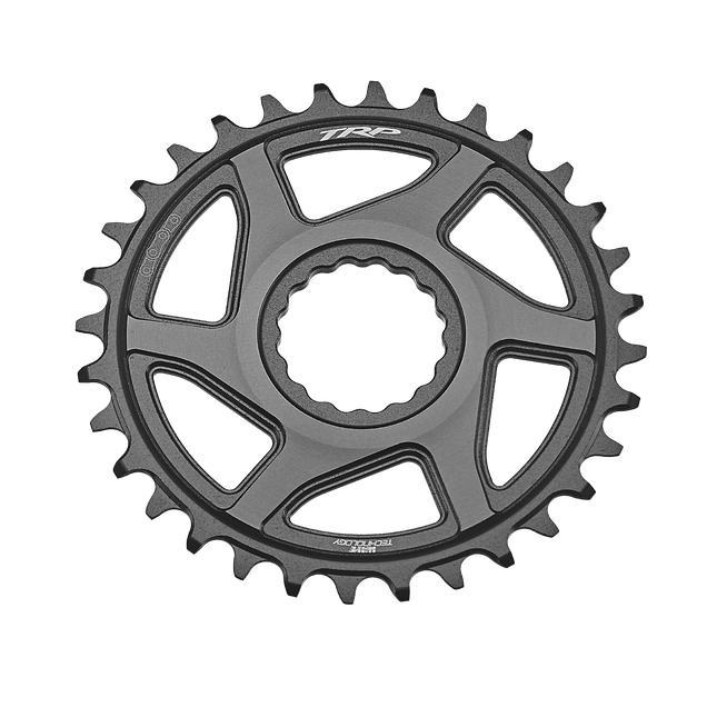 TRP Bicycle TRP Chainring CR-M9050, 32T Boost 3mm offset Chainring Cinch Interface, Duotone (Sandblasted Black / Space Grey)
