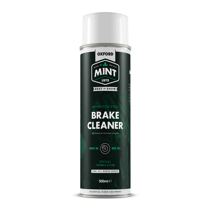 Oxford Bicycle BRAKE CLEANER - Oxford Mint Brake Cleaner 500ml, efficiently removes build-up of brake dust and dirt leaving a decontaminated surface. It’s acetone-free and safe on rubber components