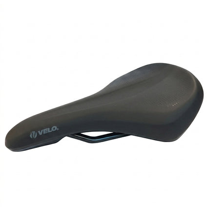 SADDLE - Velo branded, VL-3628, black, with I-carry handle at back of saddle, 162mmW x 262mmL