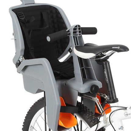 Beto Deluxe Bicycle Baby Seat with Rack for 27.5-Inch Disc Bikes - Grey
