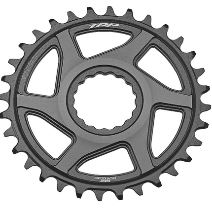 TRP Bicycle TRP Chainring CR-M9050, 30T - 0mm offset - Chainring Cinch Interface, Duotone (Sandblasted Black / Grey)