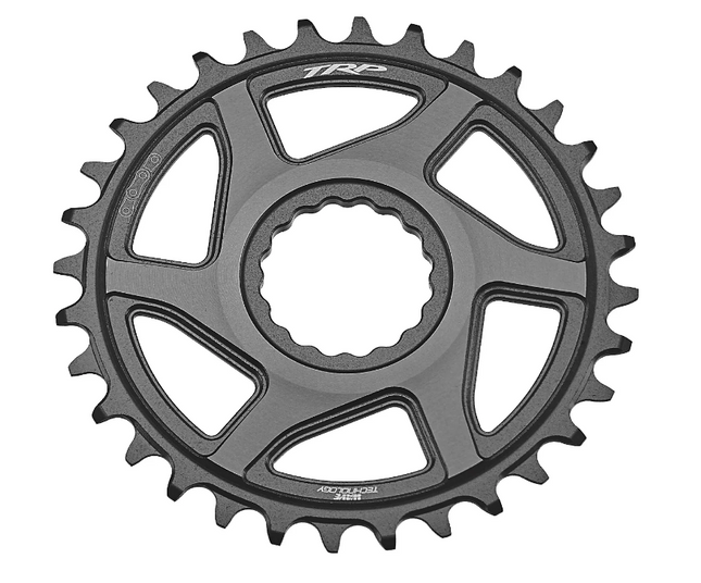 TRP Bicycle TRP Chainring CR-M9050, 30T - 0mm offset - Chainring Cinch Interface, Duotone (Sandblasted Black / Grey)