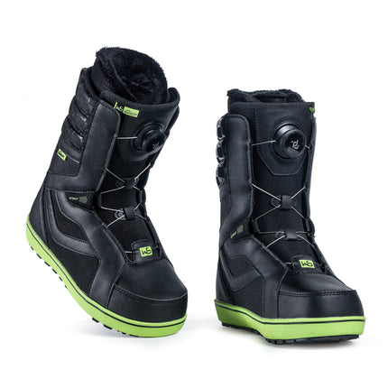SNOWBOARD BOOTS - S5402 BLACK & GREEN (STEEL WIRE STYLE)