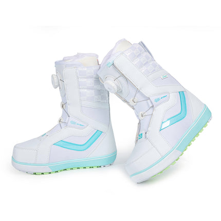 SNOWBOARD BOOTS - S6608 WHITE & TRANSPARENT BLUE (STEEL WIRE STYLE)