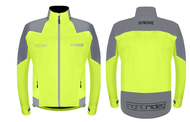 Men's Proviz Nightrider PV1500 High Visibility Jacket - Yellow, Small