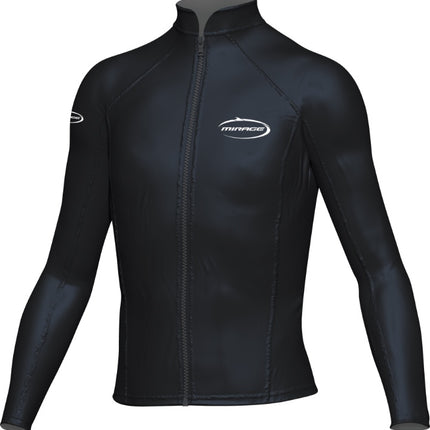 Mirage Junior Lycra Zip Front Top Kid - Black / 6.0