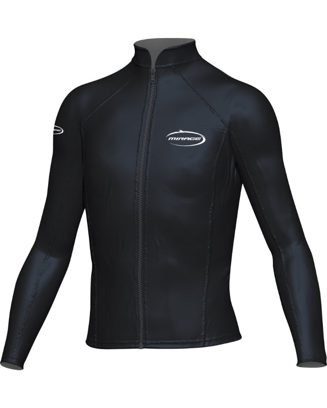 Mirage Junior Lycra Zip Front Top Kid - Black / 6.0
