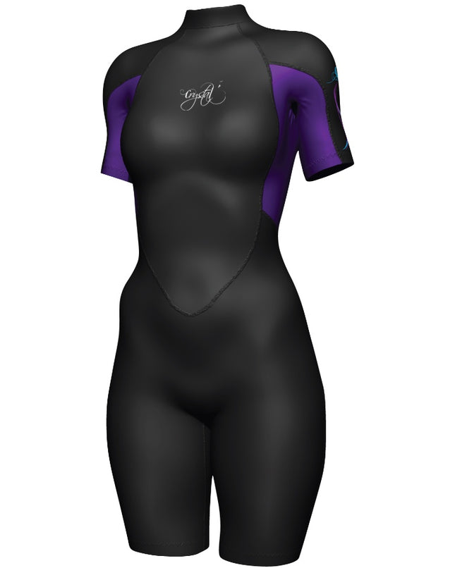 Crystal Ladies Superstretch Spring Suit Adult - Purple/ Black / 10.0