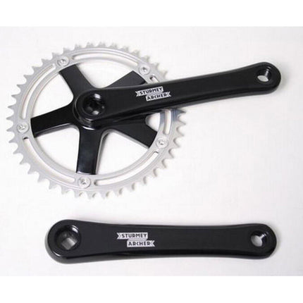 Sturmey Archer 42T Single-Speed Bicycle Chainwheel Set 170mm - Black/Silver