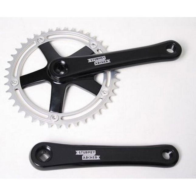 Sturmey Archer 42T Single-Speed Bicycle Chainwheel Set 170mm - Black/Silver