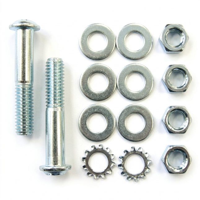 Sunnywheel BOLT KIT - Flat Head Bolt Kit, For Training Wheels, 2 x M10 50mm Bolts, 6 x Washers, 2 x Lock Washers, 4 x Nuts