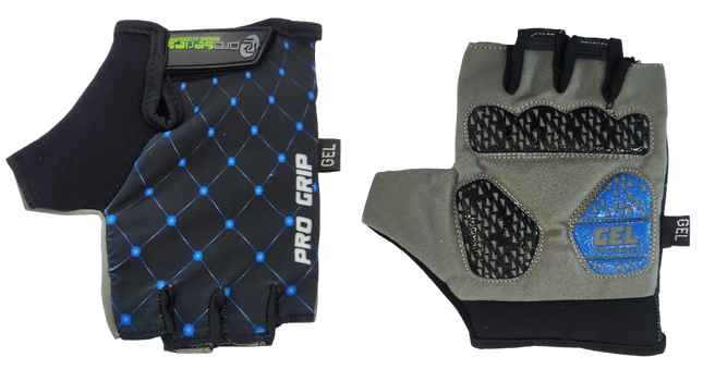 Pro Series Gel Cycling Gloves - Black with Blue Dots - M