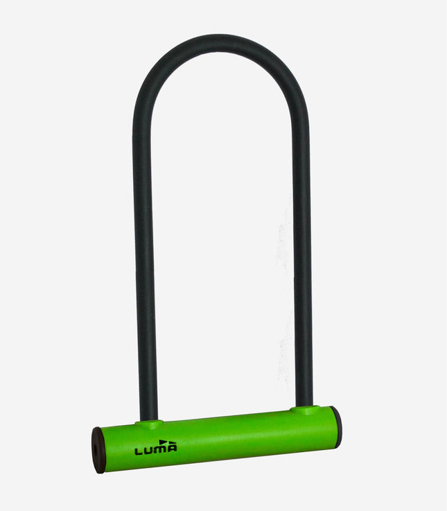Luma Bicycle Lock , U lock 180 x 320mm, 12mm bar thickness, Green receiver, LUMA No1 lock brand in Spain