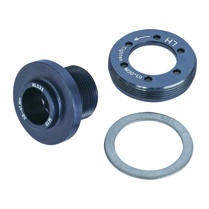 FSA Bicycle Bolt - Crank Bolt Alloy M18 w/Self-locking nut for FSA BB30 Carbon cranks Anod gray blue,QR-19
