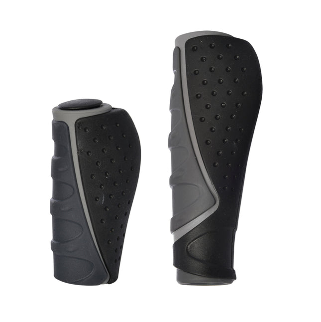 Oxford Bicycle GRIPS - Dual Density Ergo Grips For single Gripshift MTB Grips, 91mm & 131mm - Black/Grey - Oxford Product