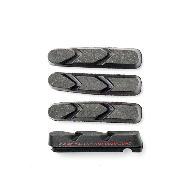 TRP Bicycle BRAKE PADS - TRP High Performance Road and Cyclocross Brake Pads for Alloy Rims (4 pcs) Black with Red Letters - P961.11