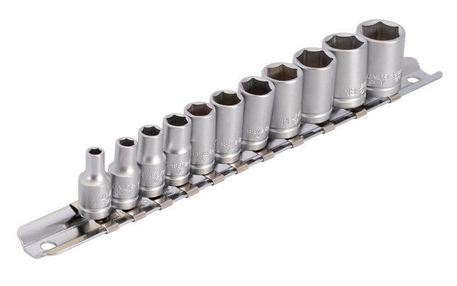 Unior Unior Socket set 1/4" on rail (4, 5, 6, 7, 8, 9, 10, 11, 12, 13, 14mm) 629699 Professional Bicycle Tool, quality guaranteed