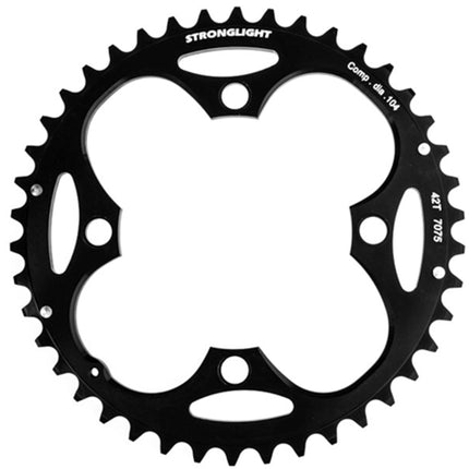 Stronglight Bicycle CHAINRING - MTB "STRONGLIGHT", 34T, 7075 CNC Black - 104mm BCD, 4 Hole for 9 Speed