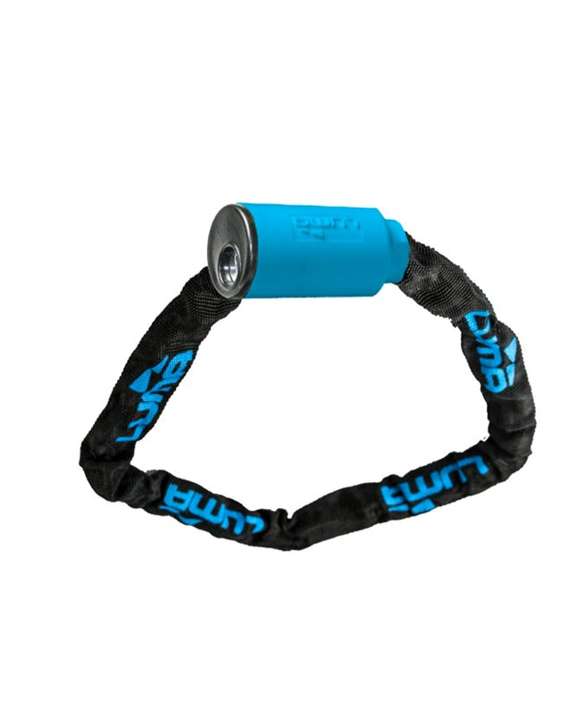 Luma Bicycle Lock with Blue Highlights, Key lock Chain 5mm w/cover 1000mm, LUMA No1 lock brand in Spain
