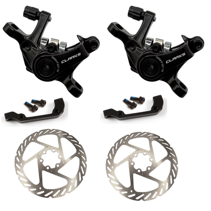 Clarks Bicycle Disc Brake Set, CLARKS CXR-01, Mechanical, DUAL PISTON, FRONT & REAR, Road/Gravel, Includes 2 x 160mm rotors