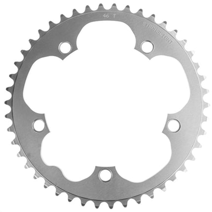 Stronglight Bicycle ROAD CHAINRING, STANDARD TYPE S - 5083 SILVER, 9/10 speed, 130 BCD Outer.46T, 5 arms, A Quality Stronglight product, CHAINRING - 267016 (Does NOT have Pickup Points)