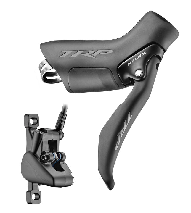 TRP Bicycle Hylex Hydraulic Disc Brake set with drop bar lever, left hand rear, post mount, 1900mm hose, extra olive and barb included