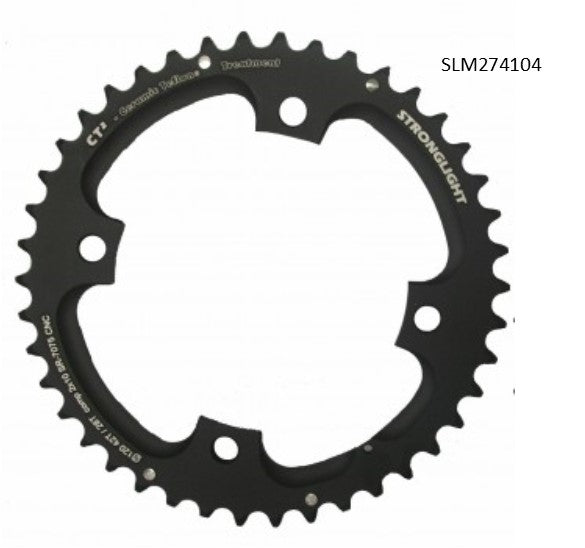 Stronglight Bicycle CHAINRING - MTB "STRONGLIGHT", 42T, 7075 CNC Black CT2 SRAM XX,XO,X7,X9 - 120mm BCD, 4 Hole for 10 Spd