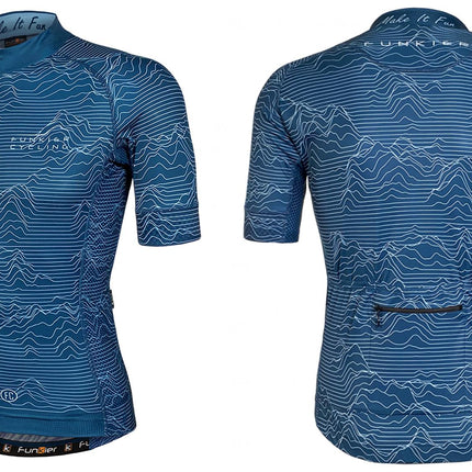 Funkier Cycling BLUE PRO JERSEY - Funkier Rossini, Race Fit, Full Zip, Mens --- XXL
