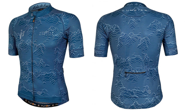 Funkier Cycling BLUE PRO JERSEY - Funkier Rossini, Race Fit, Full Zip, Mens --- XXL