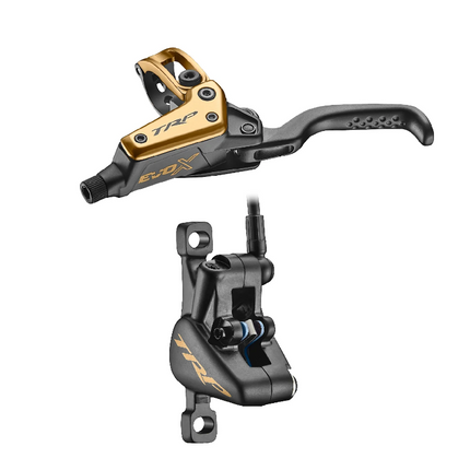 TRP Bicycle TRP DHR EVO X FRONT, Disc brake set, front, for right hand, alloy, hydraulic 2-piston. GOLD (Uses 1.8mm Rotor Only - Rotor not included)
