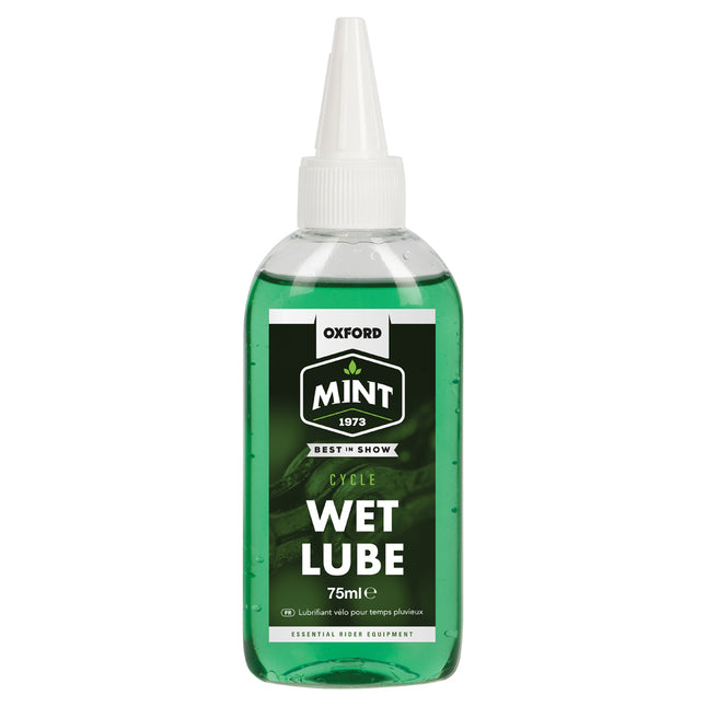 Oxford Bicycle Oxford Mint Wet Lube 75ml, Biodegradeable, reduces wear on the chain and sprockets, highly durable