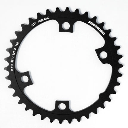 Stronglight Bicycle CHAINRING "STRONGLIGHT", ROAD CHAINRING SHIMANO DURA-ACE & DI2 FC-R9100 7075-T6 CT² (black) 11 speed, 110 BCD, Inner. 38T, 4 arms