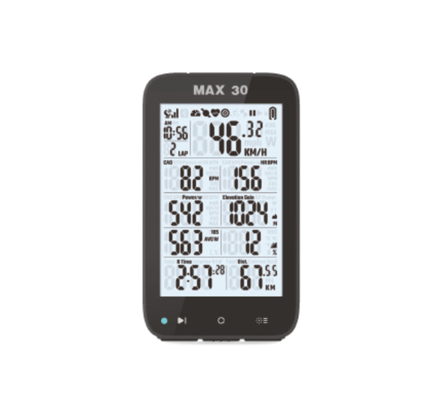 Shanren MAX 30 GPS Bicycle Computer - 3 Inch Backlit Screen