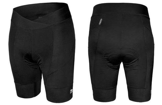 Funkier Cycling KNICKS WOMENS- FUNKIER Nivellina PRO shorts, 240g lycra fabric. Thin, soft and elastic gripper- SG-9. Sculpt waist band., Pad- C-15 , BLACK, S