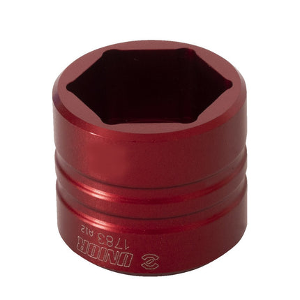 Unior Unior Tool Flat Socket 28mm, anodized aluminium, for suspension service where the top nut has a very low profile. 629826 Professional Bicycle Tool, quality guaranteed