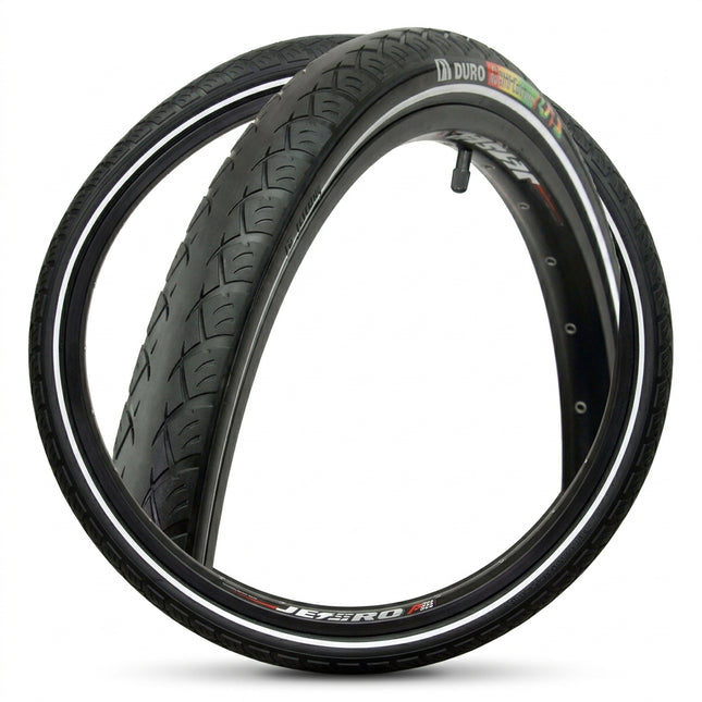 Duro Tyre, EBIKE ready, "Charger" BLACK 700 x 40-42C, 3mm additional puncture protection, w/reflective tape, wire bead, Premium tyre, Made in Taiwan (42-622)