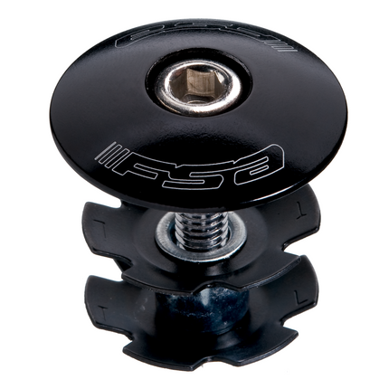 FSA Bicycle Star Nut & Top Cap - Anod Black 1-1/8" w/FSA Stainless bolt,TH-874-1