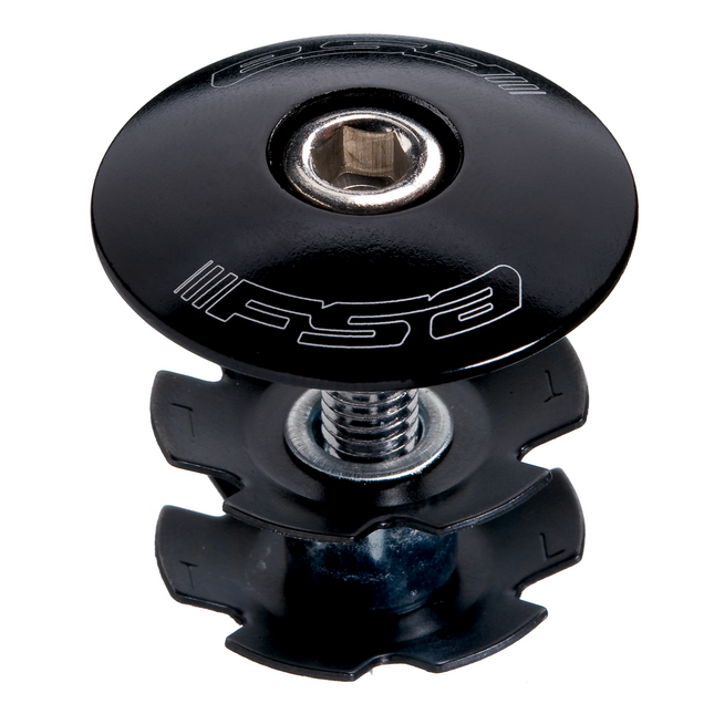FSA Bicycle Star Nut & Top Cap - Anod Black 1-1/8" w/FSA Stainless bolt,TH-874-1